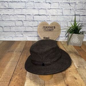 Tilley Endurable Winter Hat with Ear Flaps 7 Brown Herringbone Wool Blend